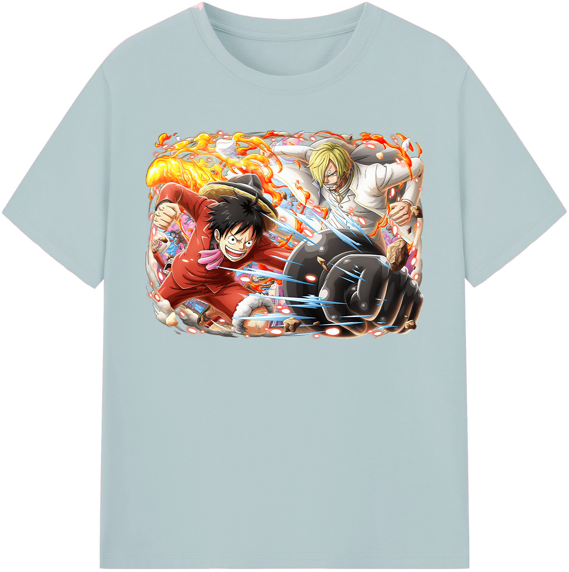 ワンピース モンキー・D・ルフィ ONE PIECE Monkey D. Luffy 綿100％半袖Tシャツ（フロントプリント）